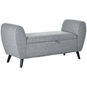 banquette avec rangement canapé - lit banquette rembourrée aspect Lin banquette poitrine avec accoudoirs compartiment de range