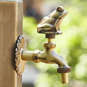 Robinet de jardin décoratif dextérieur en laiton rétro robinet mural pour tuyau darrosage de 1/2 grenouille