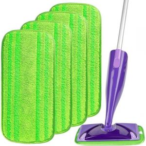 Lingettes Reutilisable compatible Swiffer WetJet 4 PacksTampon &agrave; vadrouille r&eacute;utilisableMop Pads en Microfibres compatible