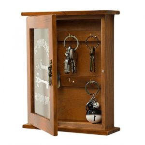 Organisateur de clés Armoire à clés en bois Boîte murale Belle boîte de rangement de clés de porte en acrylique rétro durable