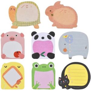 Post-itFeuillets Autocollants8pcs Notes Adhésives en Forme AnimauxMini Notes AutocollantesSuper Sticky NotesBlocs Mémo