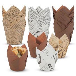 150 Caissette Muffins papier Moules Cupcake Tulipe Papier Muffin Cuisson Polyvalent Papier Cupcake Idéal Mariages Anniversaires