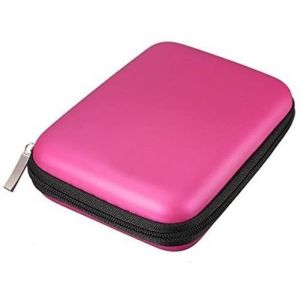 Etui Sac Housse Pochette Case Antichoc Zipp&eacute; pour Disque Durs Externes - Rose