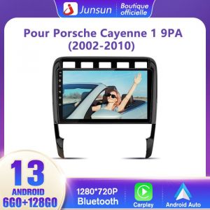Junsun Autoradio 4G Android 13 6Go+128Go pour Porsche Cayenne 9PA (2002-2010) 9 Écran Tactile avec Android Auto Carplay GPS WiFi