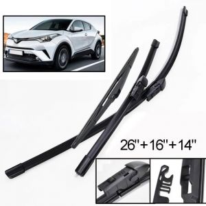 Lot de 3 Balais dessuie-glace avant + arri&egrave;re Pour Toyota C-HR CHR 2016 2017 2018 2019 2020 2021 2022 2023 NO BALAI DESSUIE GLACE