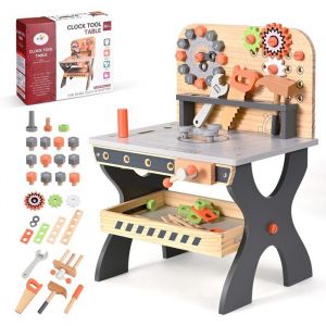 Kit doutils pour enfants &Eacute;tabli en Bois Jouet en Bois &Eacute;tabli du Bricoleur avec Outils et Accessoires jouet construction cadeau