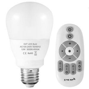 Ampoules LED E27 &agrave; intensit&eacute; variable AC85-265 V 12 W avec t&eacute;l&eacute;commande sans fil RF