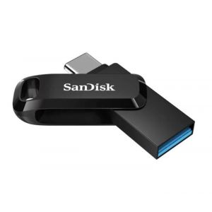 SanDisk 128Go Ultra Dual Drive Luxe noire USB A et Type-C jusqu&agrave; 400MB/s avec connecteurs USB Type-C et USB Type-A