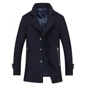 Manteau - HUGO - Caban Automne - Laine 50% - Bleu Marine - Casual Homme