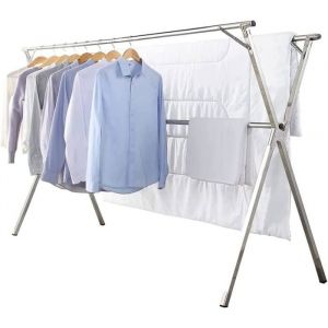 Étendoir À Linge PliableSéchoir À Linge Extensible2M Grande Capacité Etendage LingeAcier Inoxydable Seche Linge Etendoir Pour I