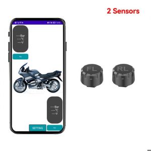 Capteurs de pression des pneus Moto TPMS Système de surveillance de la pression des pneus compatible Bluetooth Capteur extern~7681