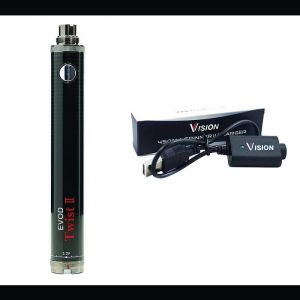 Vitavap - Pack batterie Evod Twist 2 avec chargeur USB Vision Spinner 2  Noir  Sans tabac ni nicotine[1842]