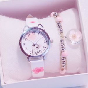 Organgonfand Coffret Cadeau Montre Fille Enfant Ado - Dessin animé mignon- Bracelet + Montre à quartz
