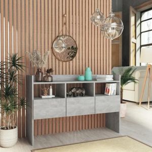SALE 2025Meuble bas bahut vaisselier - Buffet - Gris b&eacute;ton - 105x30x70 cm - Bois d&rsquo;ing&eacute;nierie2495 Kg 2108