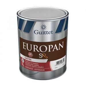 Peinture microporeuse Guittet Europan SR 1L - Blanc - Satiné - Intérieur - Boiserie