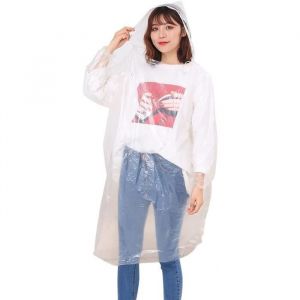 Amycute 10PCS Poncho Lger Jetable Impermable Poncho Transparent Pluie Portable avec Capuchon  Cordon Manche Elastique Cape de[13673]
