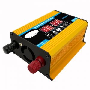 4000W 12V &agrave; 220V - 110V double USB LED convertisseur de puissance de voiture onduleur modifi&eacute; vague 12V &agrave; 220V jaune