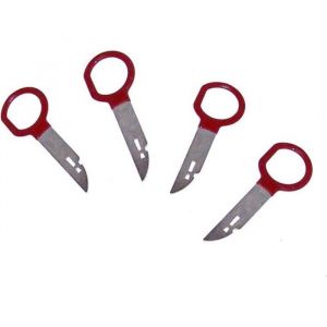 Clés dextraction autoradio - AUDI - Universel - Rouge - 4 pièces - Compatible 2DIN