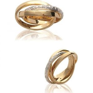 Bague - BIJOUXIA - 3 anneaux ZIRCONIUM - Plaqué or - Femme