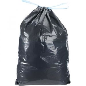 25 Sacs Poubelle 50 litres 68 x 75 cm Qualité Pro Noir sacs en plastique ultra résistant Adapté aux poubelles ronde ou