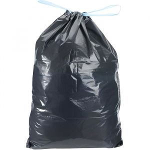 25 Sacs Poubelle 50 litres  68 x 75 cm Qualité Pro Noir sacs en plastique ultra résistant, Adapté aux poubelles ronde ou