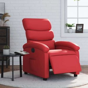 BEWI&reg;Fauteuil inclinable - Fauteuil R&eacute;glable/Fauteuil de relax - 1 personne - &eacute;lectrique Rouge Similicuir &FR19011