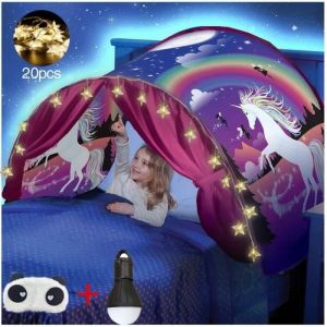 Dream TentsTente De Rêve Tente De Lit Pop Up Tente pour Enfants Tente pliable Fille Intérieur Cadeau De Noël (Licorne)