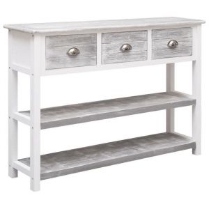 Nouveau Console de Cuisine - BMD - Meuble de Rangement Buffet Gris antique 108x30x76 cm - bois de Paulownia massif BELLE - VENTE