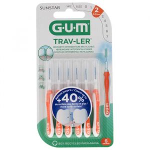 Brossette Interdentaire - GUM - Trav-ler - 0.6 mm - Orange - Lot de 6