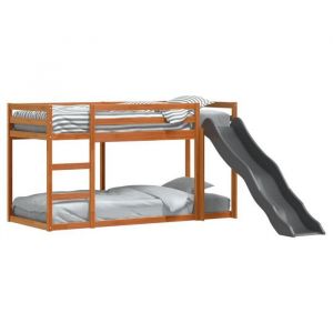 MGH Lit superpos&eacute; double -  2 PLACE - Lit Mezzanine/Lit enfant - avec toboggan et &eacute;chelle sans matelas - 75x190 cm - LL308