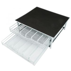 Porte Capsule - KELUODAE - 2 Tiroirs - Rangement Dolce Gusto - Noir