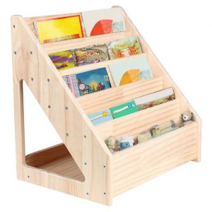 JEOBEST Biblioth&egrave;que Montessori pour 1 &agrave; 5 ans dispositif anti-basculement en pin de qualit&eacute; sup&eacute;rieure pour la maternelle