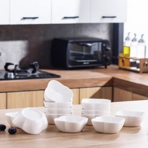 Malacasa Série Ramekin 12pcs Bol à Sauce Ramequin Moule à Soufflé Crème Brulée Muffin Porcelaine 3/7.3*7.3*3cm Petit!