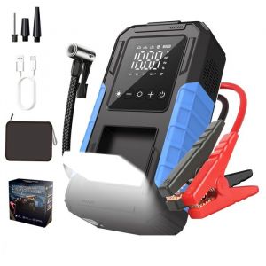 AURA 23800mah car jump starter D&eacute;marreur de voiture Urgence Chargeur Batterie 12V Jump Starter avec Gonfleur 150PSI Lampe de camping