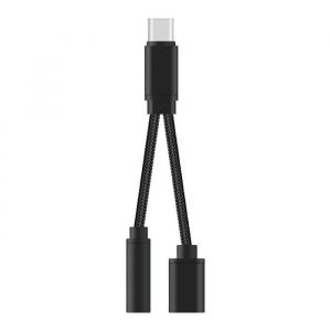 Double Adaptateur cable diviseur Type C prise jack 3.5mm chargeur USB-C Noir pour Honor X8 6.7  - Yuan Yuan
