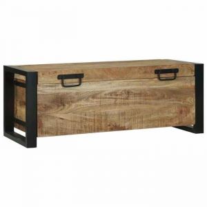 Coffre de rangement industriel - vidaXL - 80x30x30 cm - Bois de manguier massif - Marron - Tiroirs empil&eacute;s