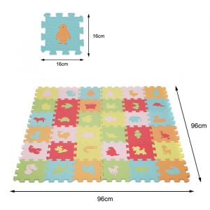Amiremplie Tapis de sol pour bébé - Tapis puzzle en mousse - 26 lettres 10 chiffres