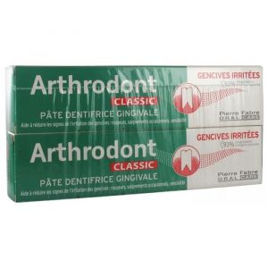 Pâte dentifrice gingivale - Arthrodont - Classic - 2 x 75 ml - Sans parabène - Apaisante
