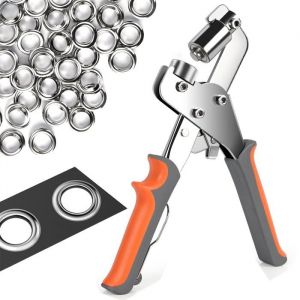 Pince à Oeillets pour Bâches et Tissus - Pince à Oeillets Professionnelle avec 500 Oeillets (Ø 10mm) Poinçonneuse à Oeillets