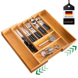 bremermann Range-couverts extensible insert de tiroir en bambou