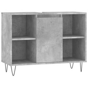 Bonne qualité - Armoire de rangement Armoire salle de bain et WC - BONNIE - gris béton 80x33x60cm - Bois dingénierie DECO M1892716