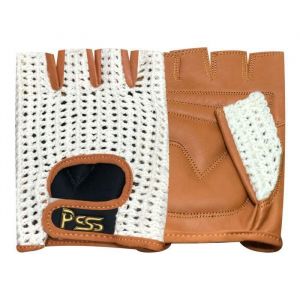PSS Mitaines Gants Homme Femme Conduite Vélo Cyclisme Fitness Musculation Gants Cuir Mailles Sans Demi Doigts Rembourré Camel