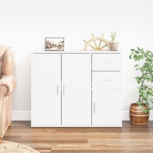 Buffet bas - VIDAXL - Blanc - Scandinave - Moderne - Laqué - Salle à manger - Meuble de séjour
