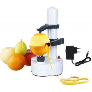 Éplucheur Electrique avec AdaptateurMultifonction Cuisine Automatique Épluche pour Pommes de TerreFruits et Légumes-Blanc