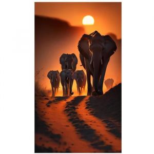 Diamond Painting Grand FormatPeinture Diamant 40x70cm Africain Coucher de SoleilBroderie Diamant Painting Kit Complet Adulte