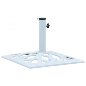Socle de parasol-Supports pour parasols Base Pied de parasol Blanc 12 kg 49 cm Fonte