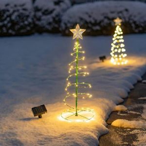 Decoration Noel Exterieur Solaire SapinGuirlande Lumineuse Exterieure Solaire Noel Deco Noel Arbre Lumineux LED (Blanc Chaud)