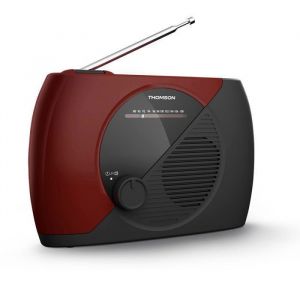 THOMSON RT353 Radio FM portable Tuner Analogique - Transistor Alimentation Scteur ou Piles - Antenne Bonne R&eacute;ception Rouge et Noir