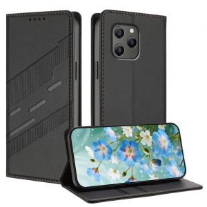 Pour Blackview BV5300/BV5300 Pro/Oscal S70 Pro TPU housse de protection antichoc en cuir avec Fermeture magn&eacute;tique invisible - Noir