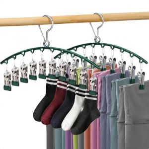 Étendoir à Chaussettes - Noname - 2pcs - Acier Inoxydable - Vert - Résistant au Vent